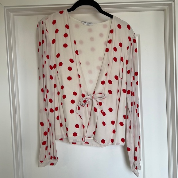 Lovers + Friends white with red polka dot blouse from Revolve - Picture 1 of 3